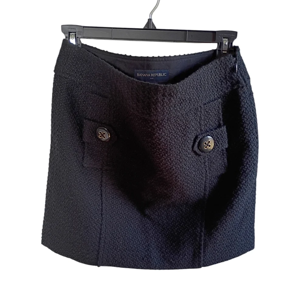 Banana Republic Textured Black Mini Skirt - Picture 1 of 9